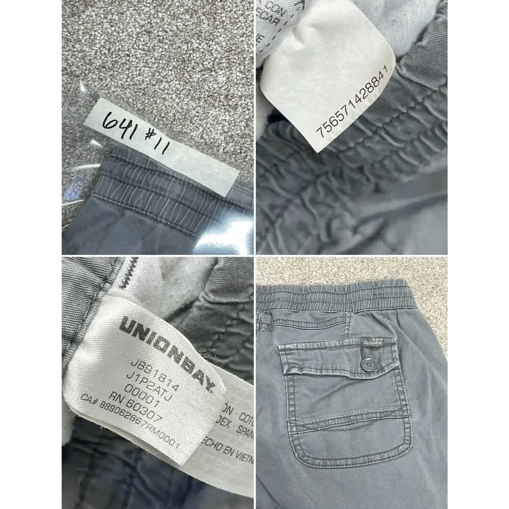 Y2K Indie Sleaze UNIONBAY Cargo Shorts Relaxed Fit Size M Gray Utility Gorpcore - Picture 12 of 13